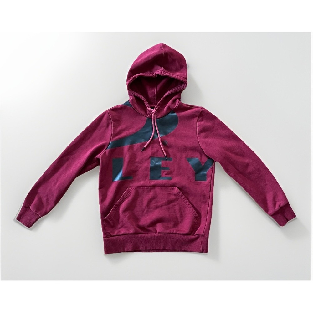 Oakley Pullover Sweater Hoodie Big Logo Graphic Burgundy/Black‎ Men's Size Small